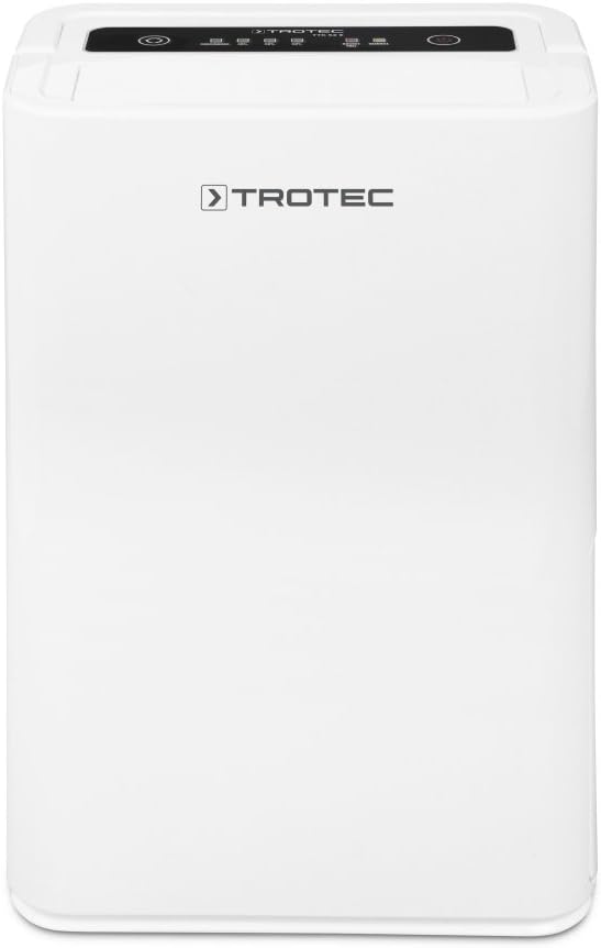 TROTEC TTK 52 E Déshumidificateur d'air, Déshumidificateur Electrique, Déshumidificateur Portable, Absorbeur d'humidité, Déshumidification Max. 16 l/j, pour 31 m² Max., Hygrostat intégré