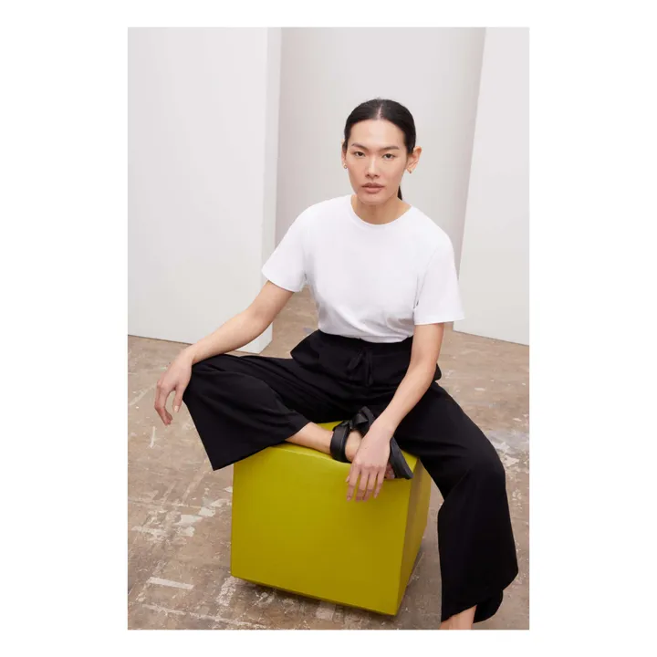 Kowtow Pantalon Wide Leg Jersey de Coton Bio | Noir