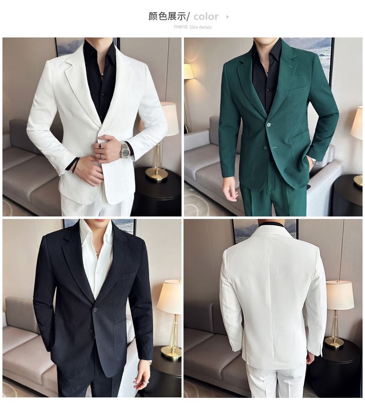 Blueforce - Set: Blazer met reverskraag en enkele rij knopen + pantalon met middelhoge taille