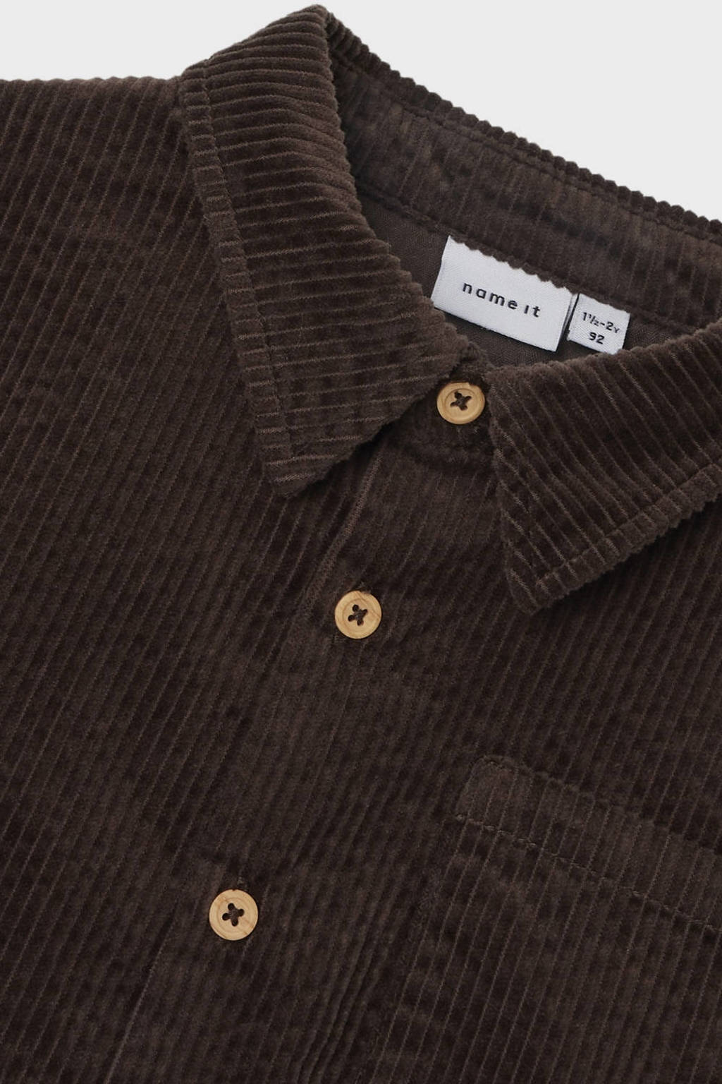 NAME IT corduroy overshirt NMMNUSONNI donkerbruin
