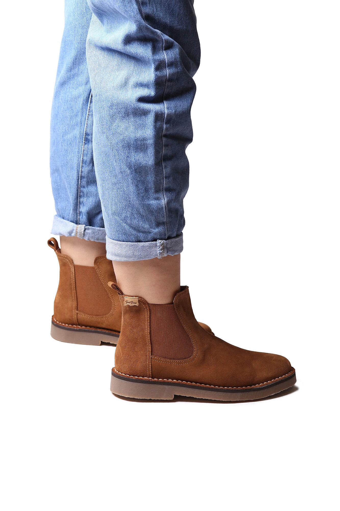 Botas de camurça femininas até o tornozelo