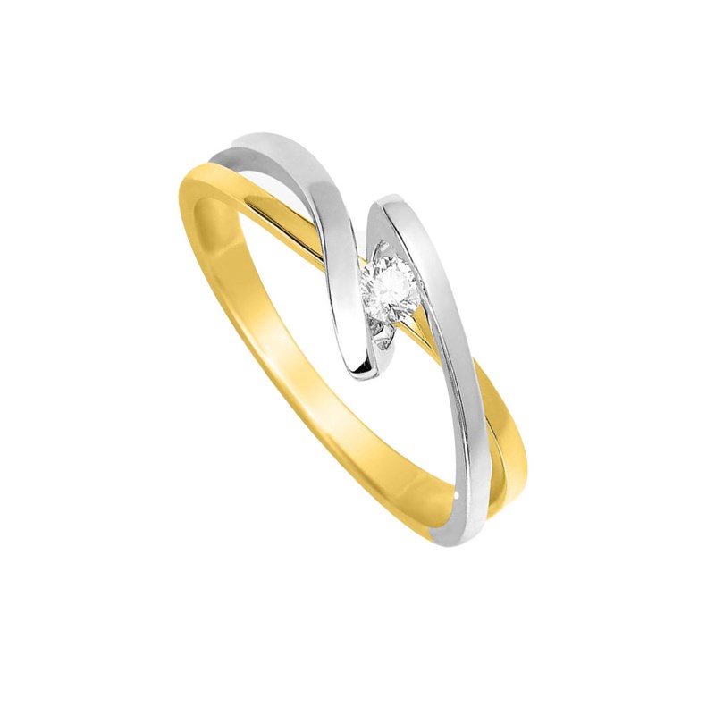 Bague Femme - Or 18 Carats - Diamant 0,08 Carats