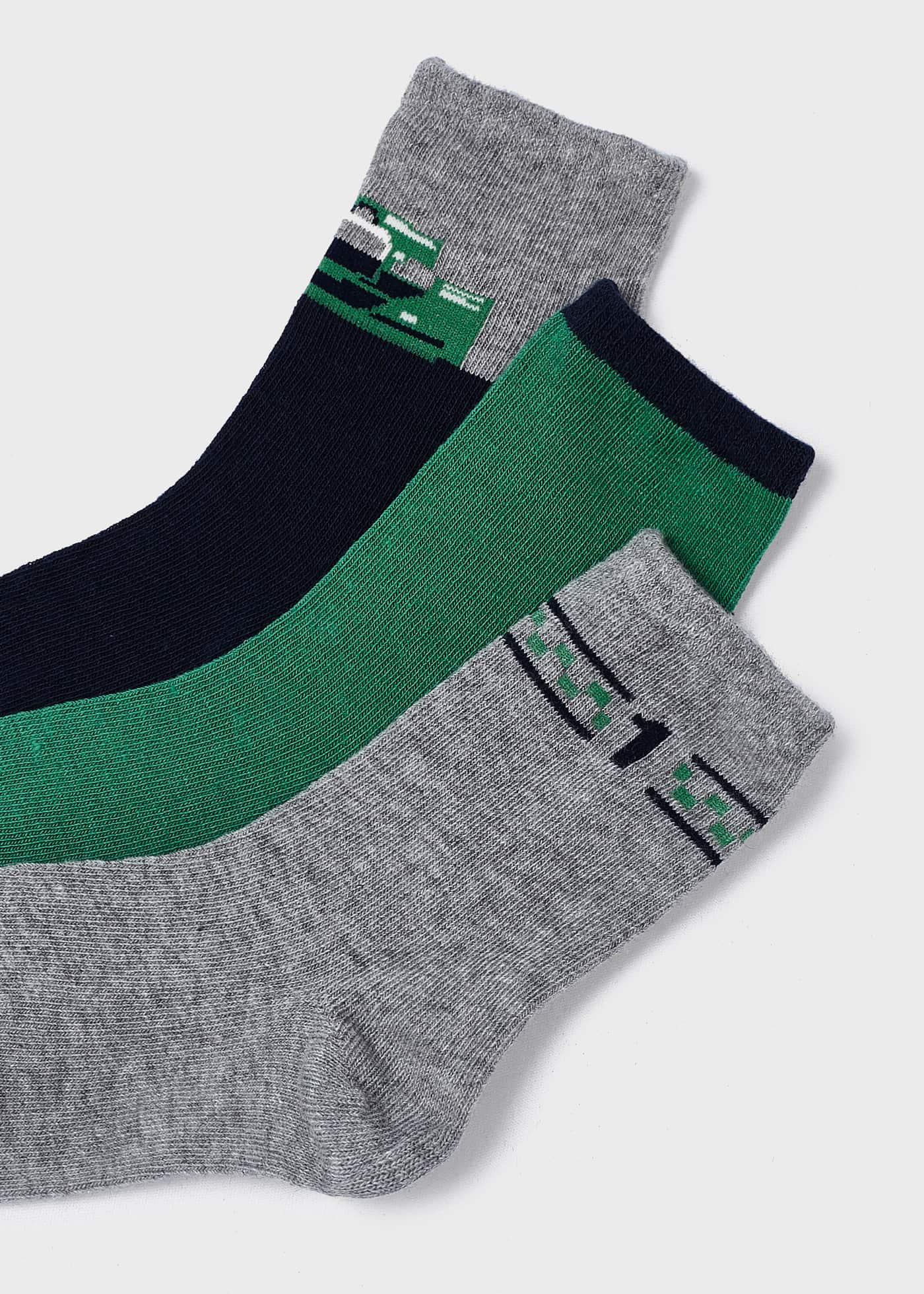 Conjunto de 3 meias de algodão orgânico para meninos