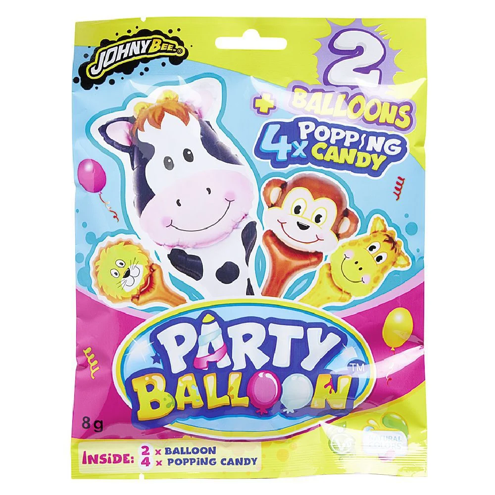 Ballon de fête x2 avec sachet de poudre pétillante x4