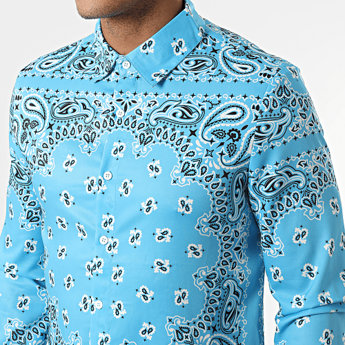 Chemise Manches Longues Bandana Bleu