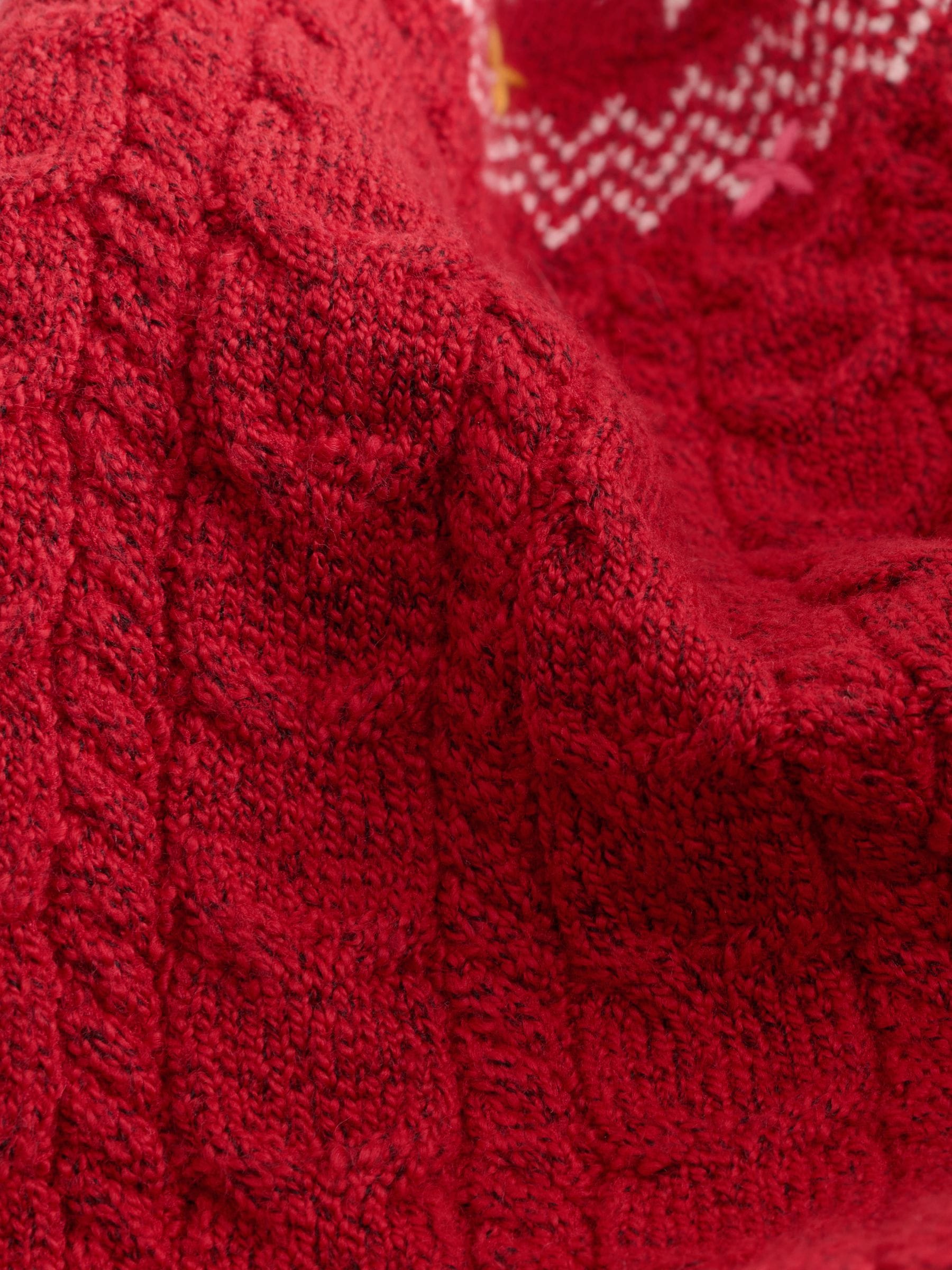 Rood - Kerst-truijurk met fairisle-motief (3 mnd - 7 jr)