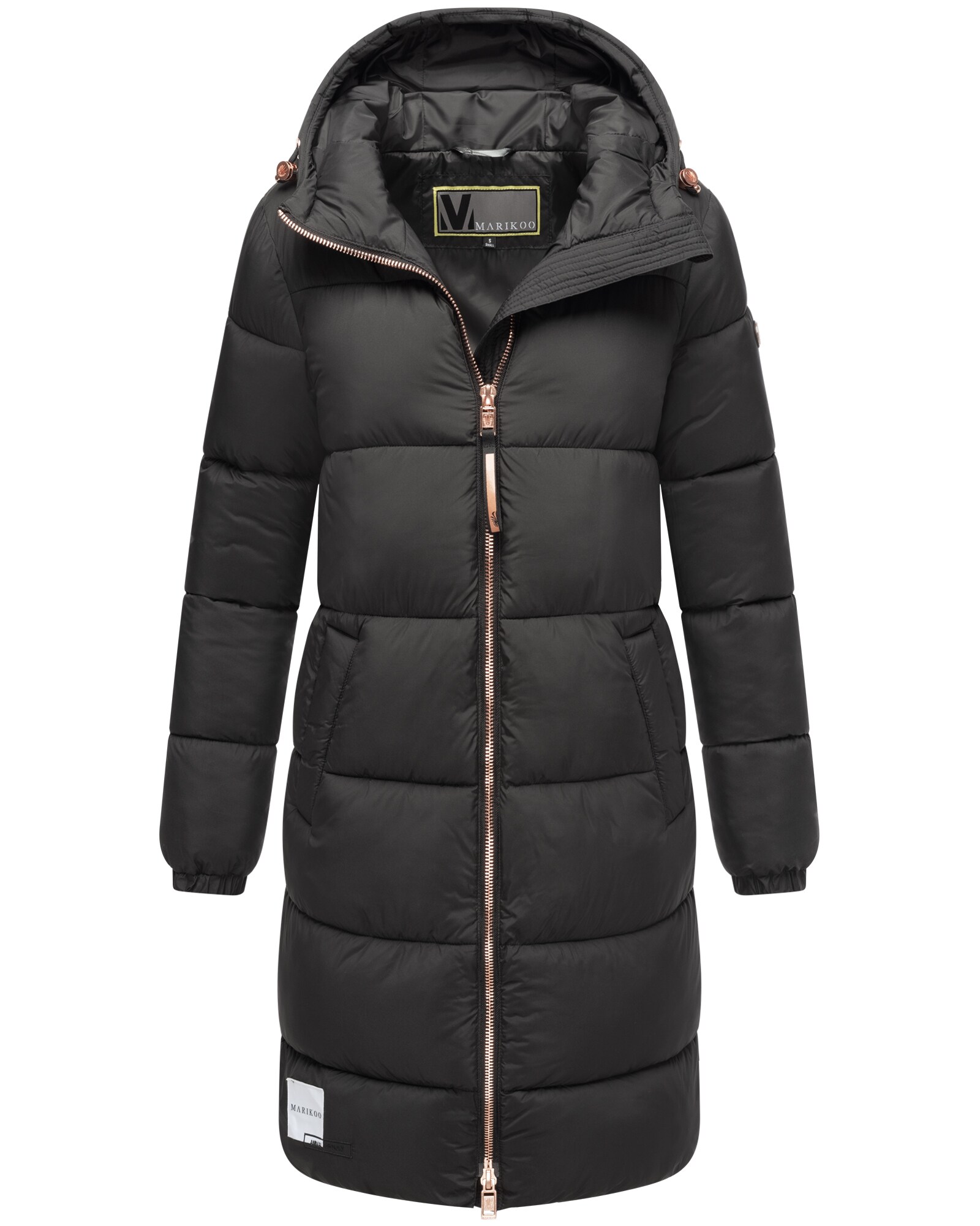 MARIKOO Damen Winter Steppmantel Stepp Jacke Mantel Parka warm mit Kapuze Nomadiaa