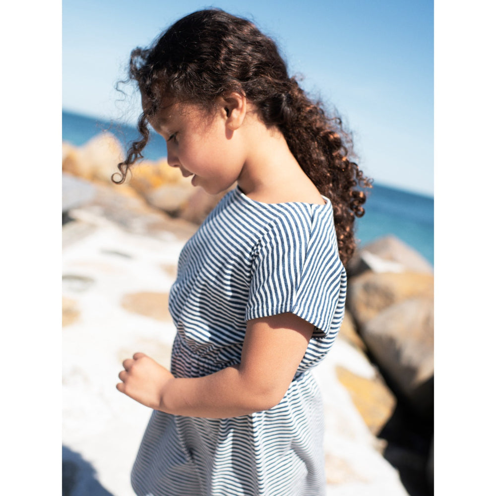 Køb Serendipity Navy/Offwhite Strand Kjole Stripe