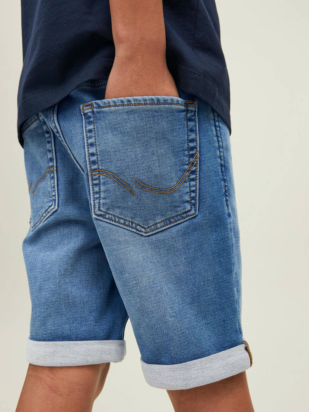 JACK & JONES regular fit jeans bermuda JJIRICK stonewashed