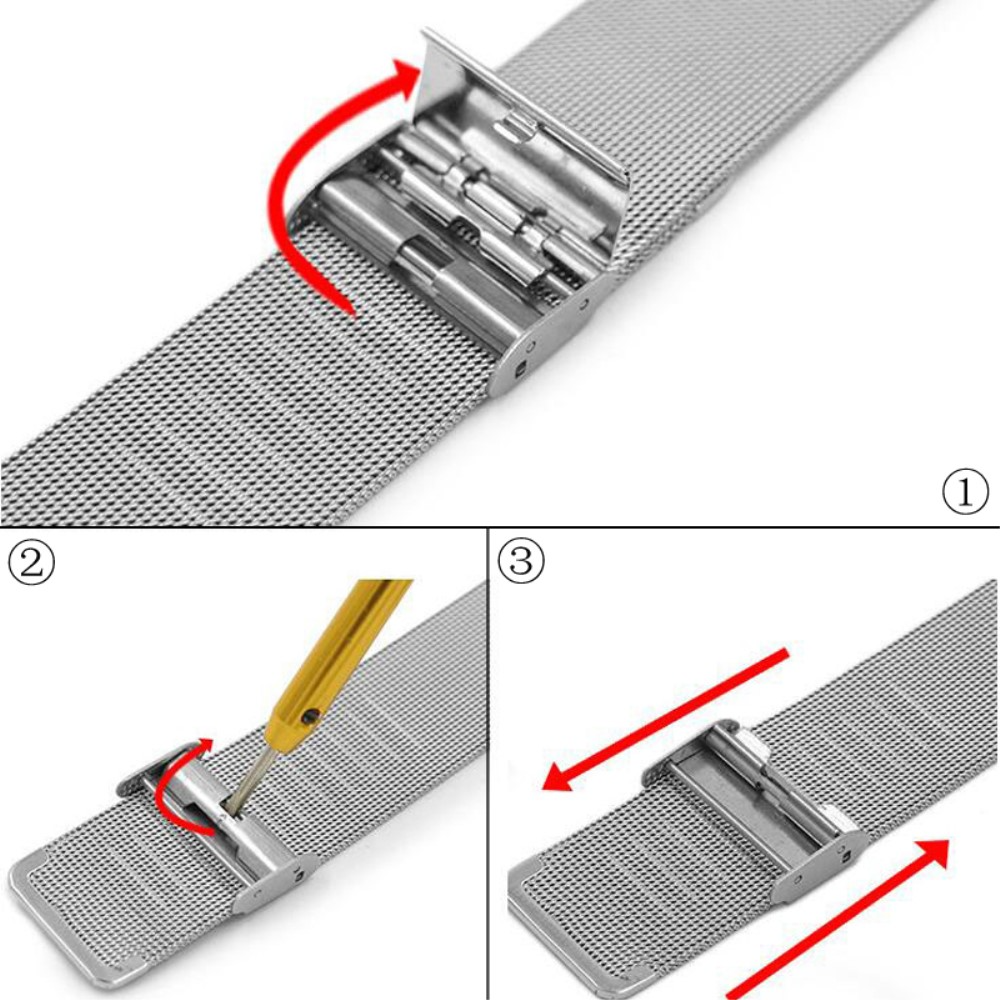 Fitbit Charge 6 / 5 Edelstahl Armband Milanaise mit Klippverschluss (Gelenkumfang: 150-180mm) - Silber