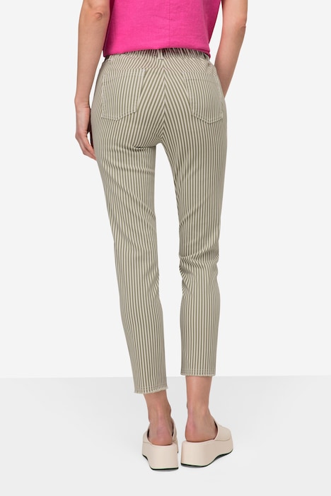 3/4-Streifenhose, Jeggings, 4-Pocket, Elastikbund, mit recycelten Materialien