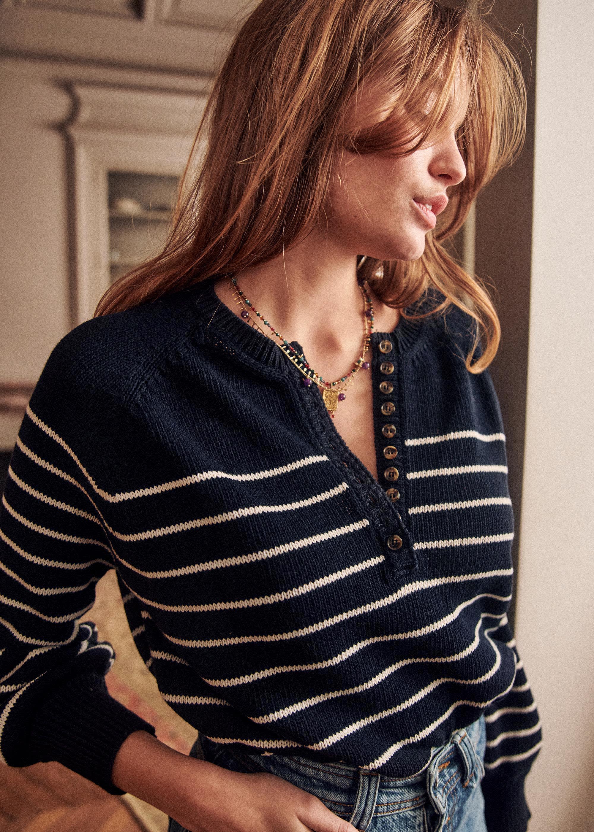 Pull Léontine - Marine / Ecru - E-SHOP/MAILLE 5905483
