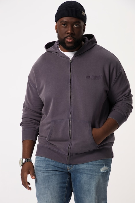 STHUGE Hoodiejacke, oversized, acid washed, bis 8 XL
