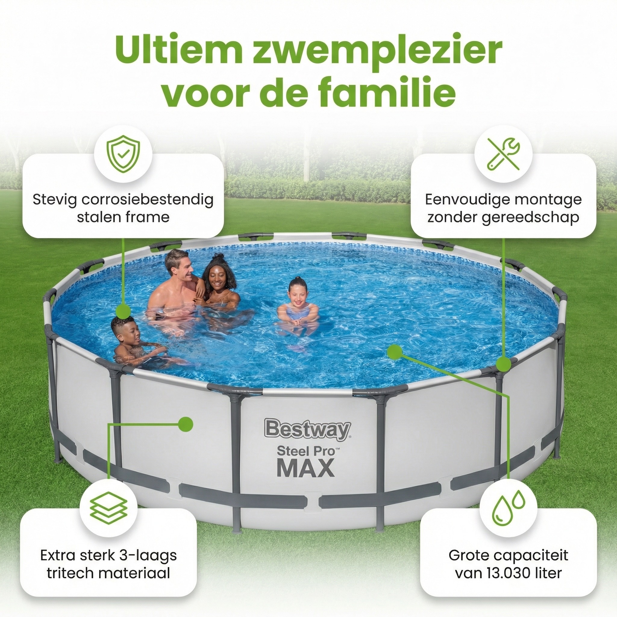 Bestway steel pro max 427x107cm zwembad – 5-delig