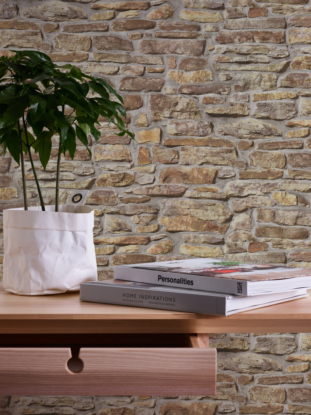 A.S. Creation Vliestapete BRICKS & STONES - beige-gelb - Steinoptik - 10 Meter