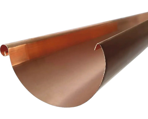 Zambelli koperen halfronde dakgoot, nominale breedte 127 mm, 3000 mm
