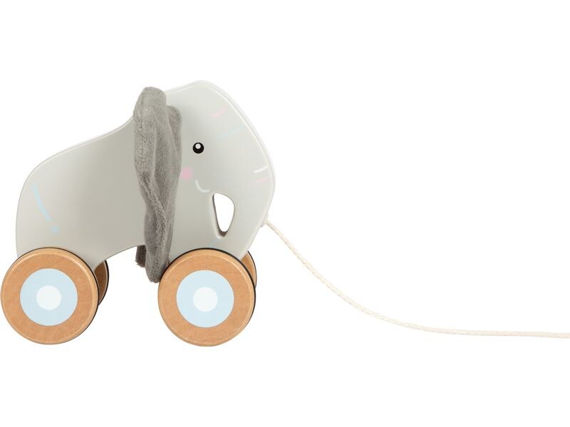 small foot Nachziehspielzeug Nachziehtier Elefant mit Knist Nachzieh-Elefant aus Holz mit knisternden Ohren