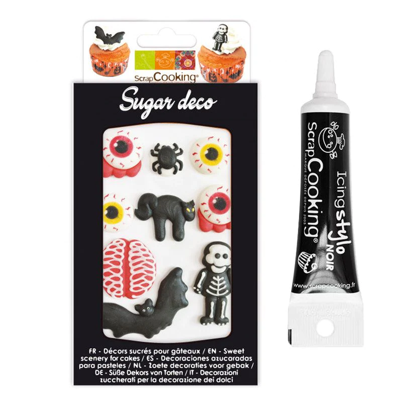 Décors sucrés Horreur + Stylo de glaçage noir Scrapcooking
