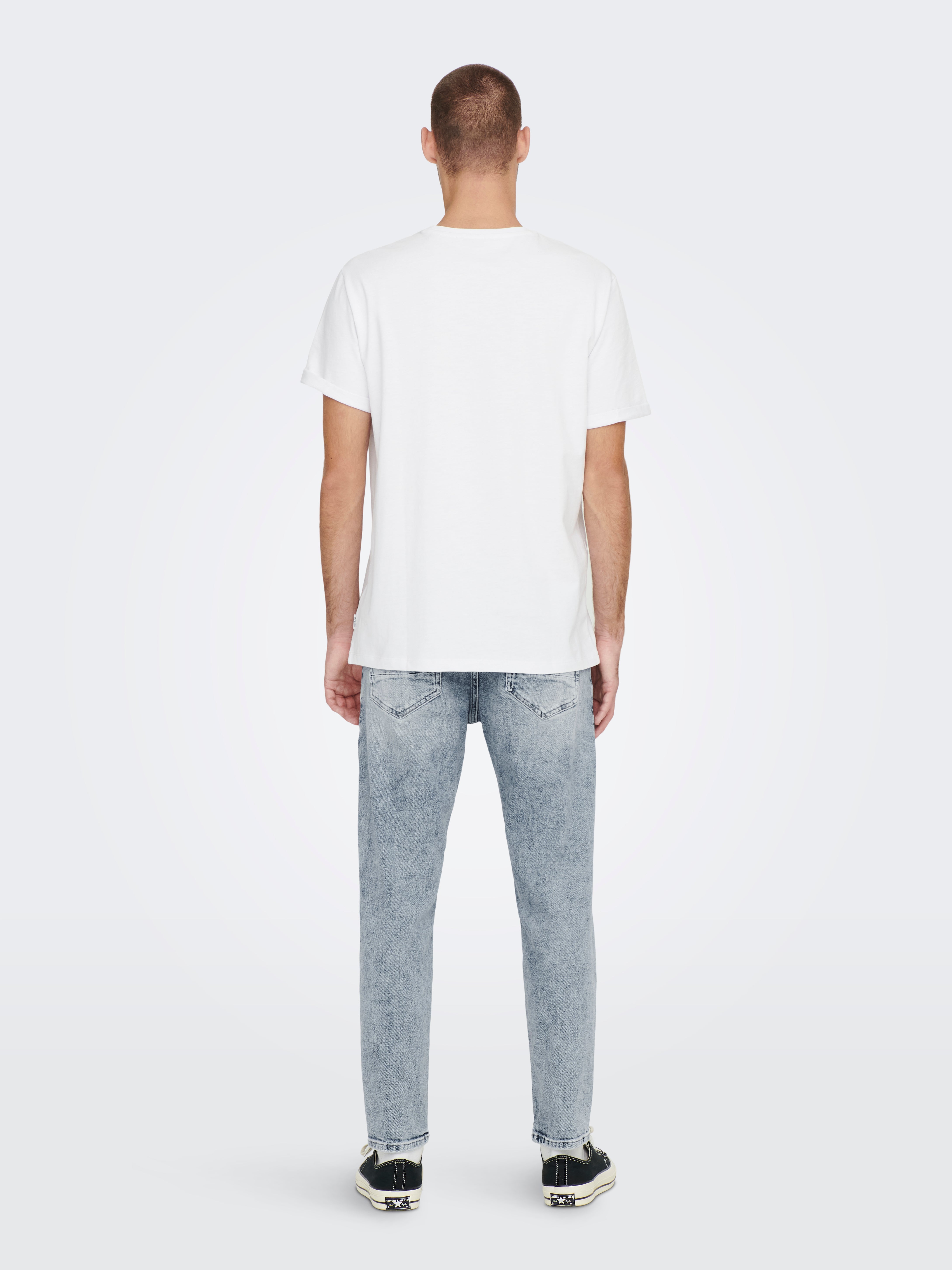 ONSAVI Niedrige Taille Verjüngt Jeans Blue Denim