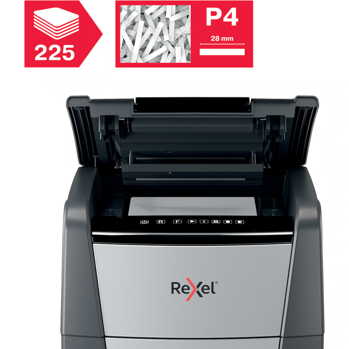 Rexel Optimum AutoFeed+ 225X makulator med krysskutting