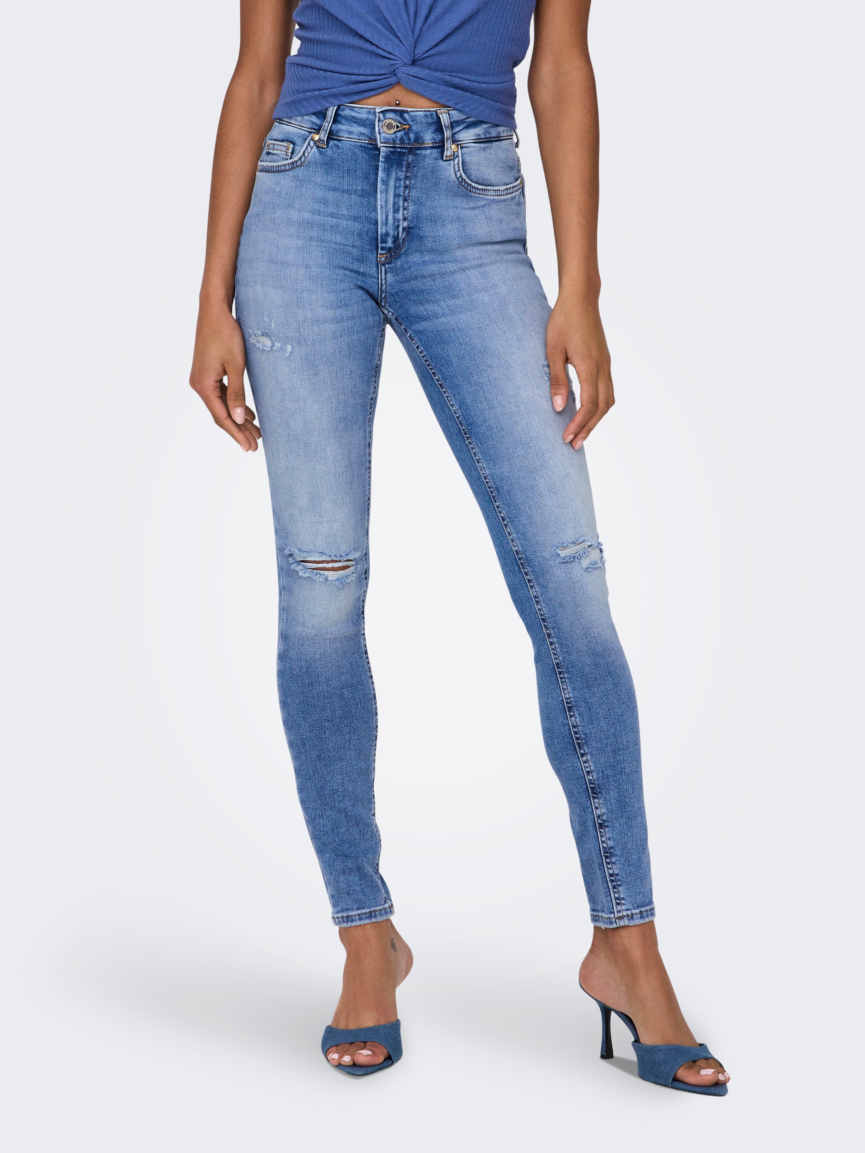 ONLBLUSH Mittlere Taille Skinny Fit Jeans Medium Blue Denim