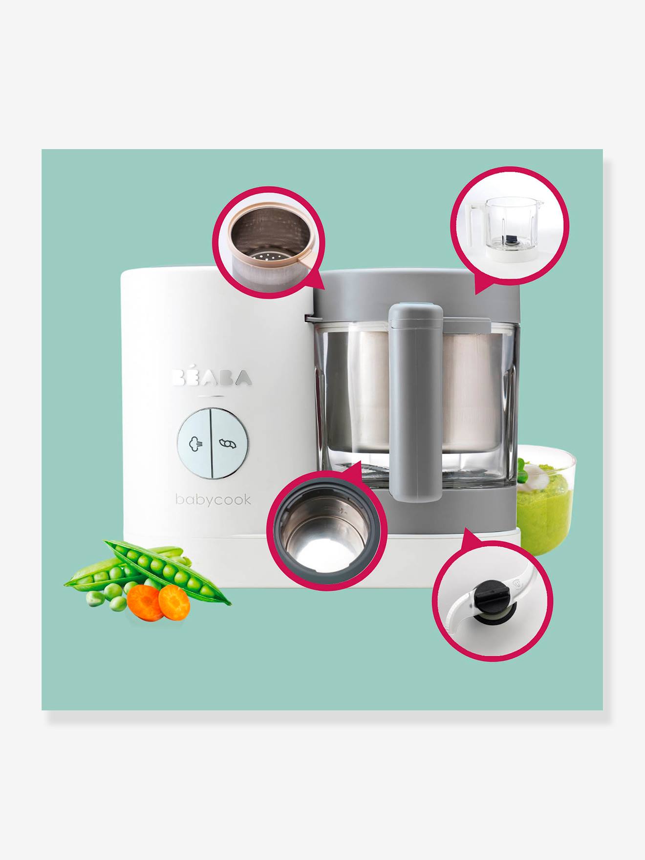 Robô BEABA Babycook Neo 4 em 1, Azul Escuro Liso