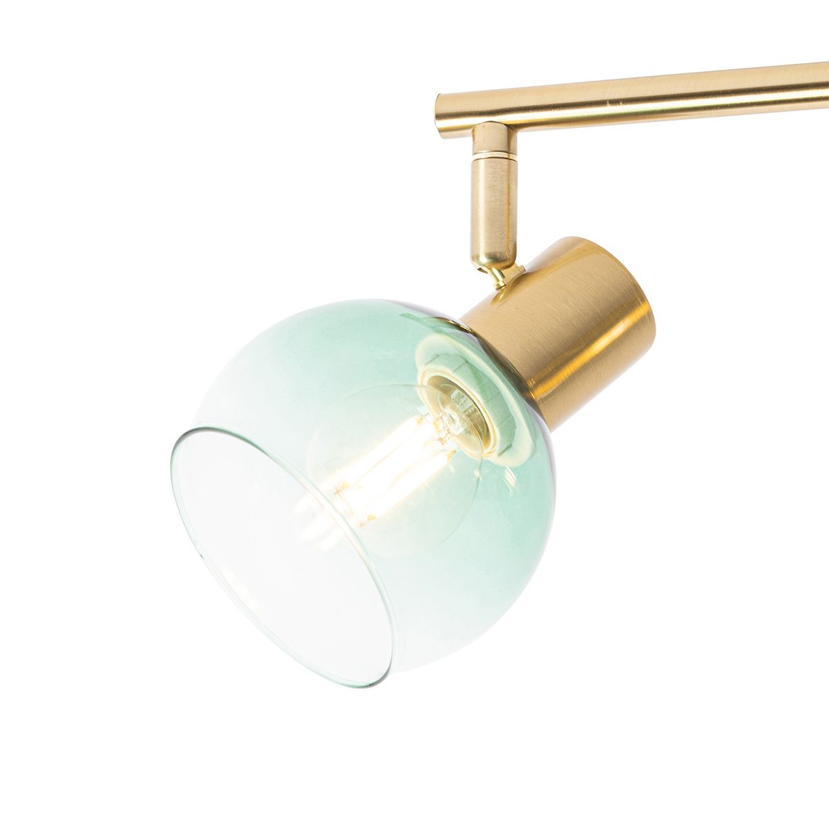 Art Deco spot goud met groen glas 4-lichts - Vidro