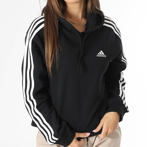 Sweat Capuche A Bandes Femme 3 Stripes IC8767 Noir