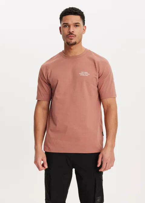 T-shirt met print kompas rood (ROO.TE)