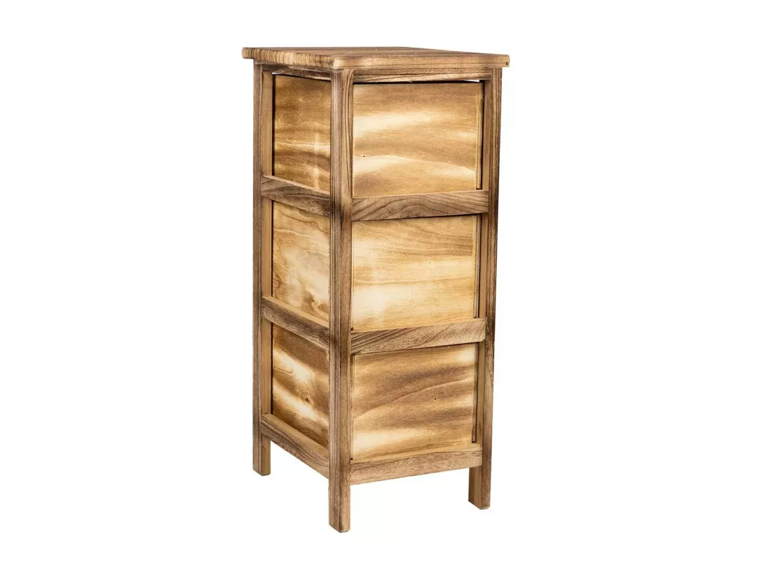 Chiffonnier En Bois Marron 26x32x63h