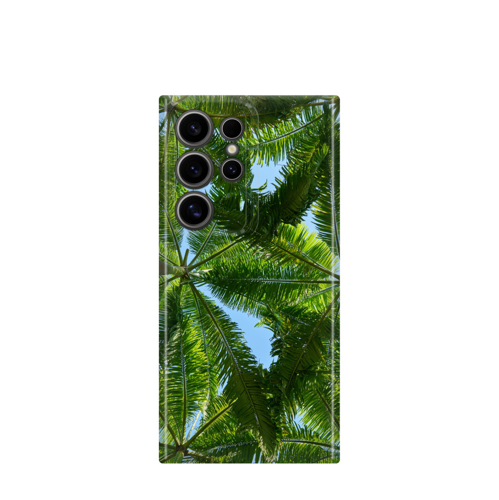 Samsung Galaxy S24 Ultra Kunststoff Hülle Palmen Dach - Grün