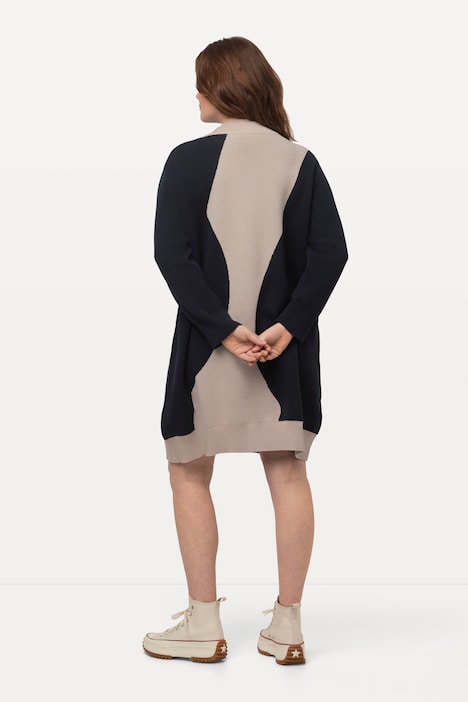 Strick-Minikleid, Frauen, Rundhals, Langarm, Biobaumwolle