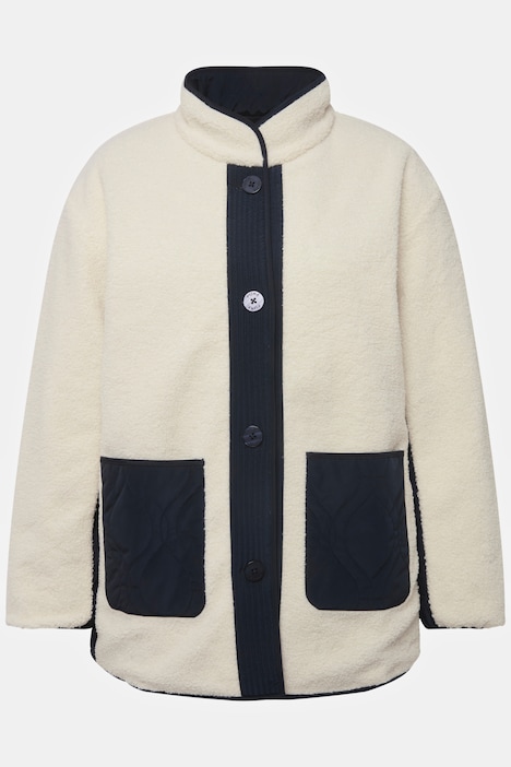 Wendejacke, Stepp/Teddyfleece, Stekragen, recycelt