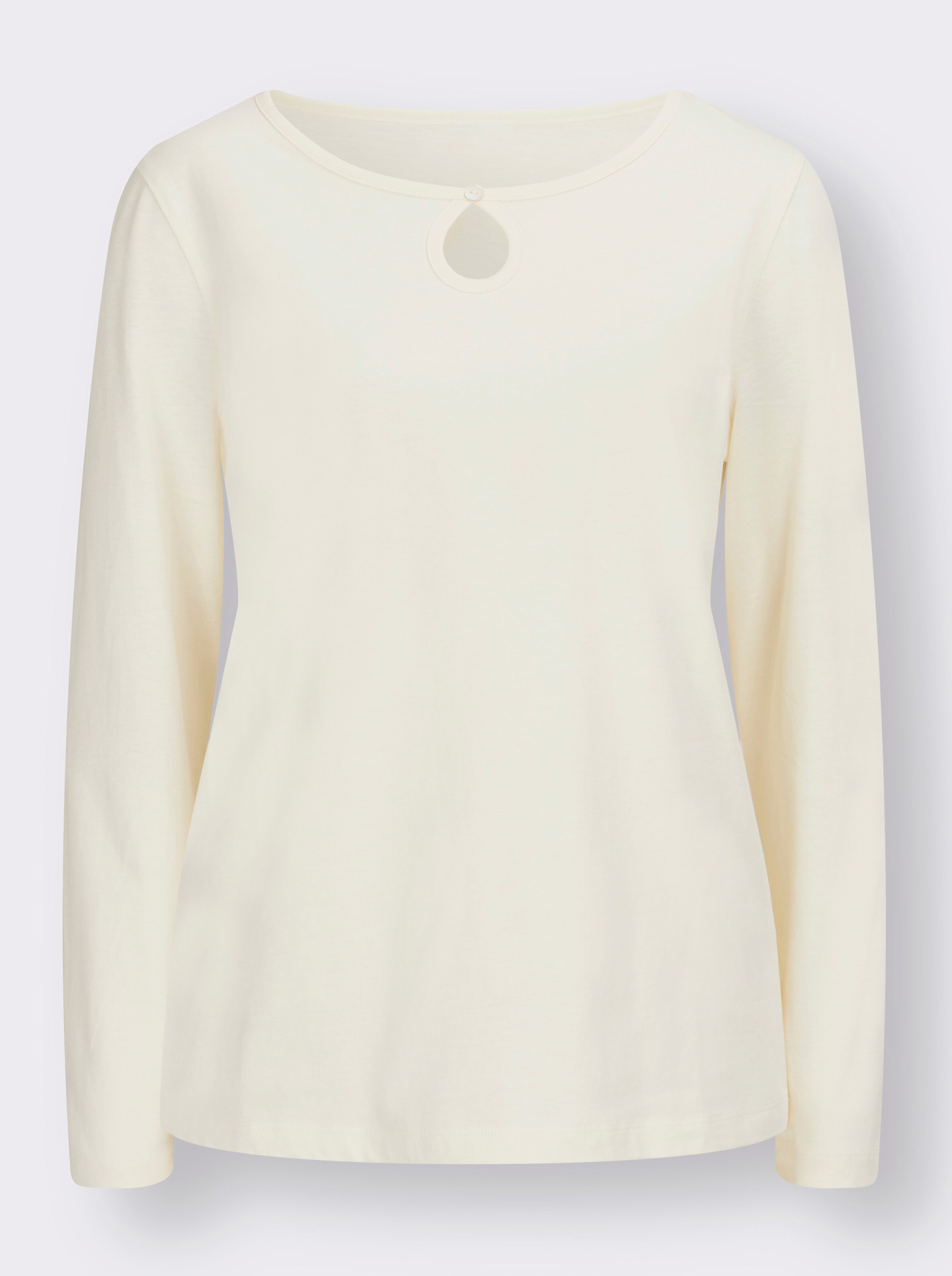 Langarmshirt mit Tropfen-Ausschnitt