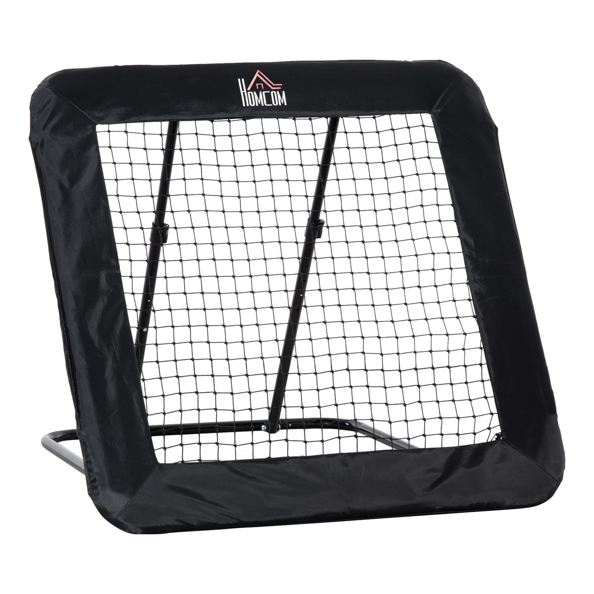 HOMCOM Football Rebounder, Opvouwbaar Kickbackdoel, Verstelbaar in 5 Stappen, 128 x 118 x 108-120 cm, Staal, Zwart