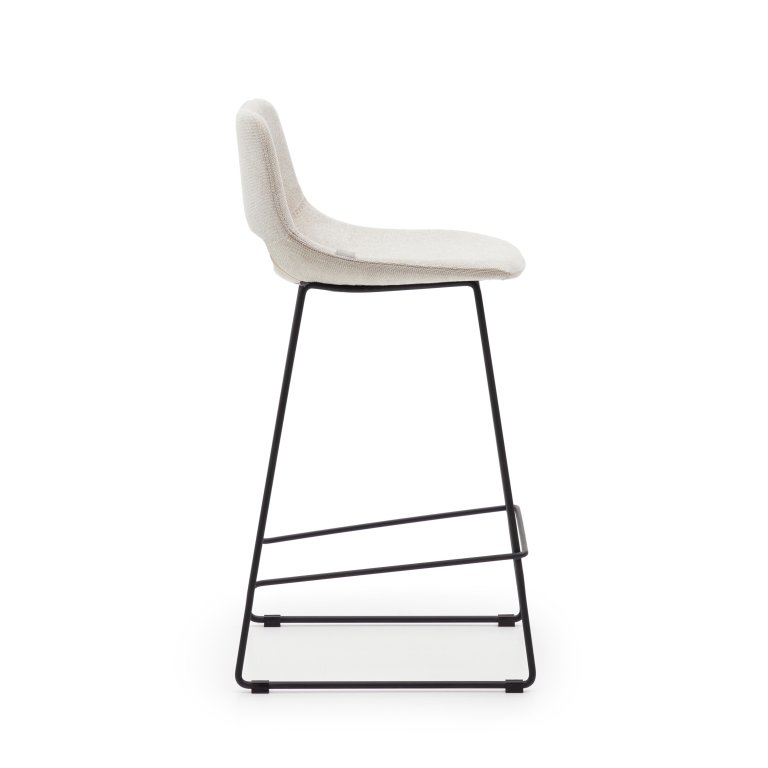 Kave Home Zahara barkruk H76 zwart onderstel, beige