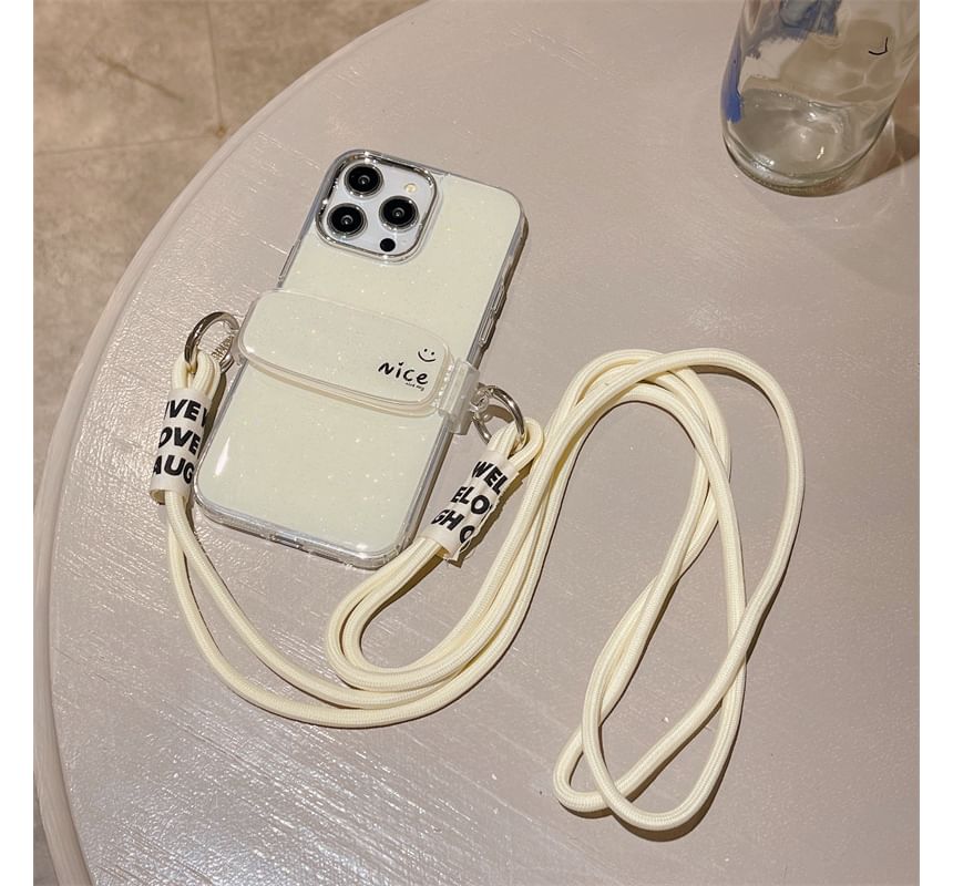 Fonekase - Letterclip op lanyard telefoonhoesje - iPhone 15 Pro Max / 15 Pro / 15 Plus / 15 / 14 Pro Max / 14 Pro / 14 Plus / 14 / 13 Pro Max / 13 Pro / 13 / 12 Pro Max / 12 Pro / 12 / 11