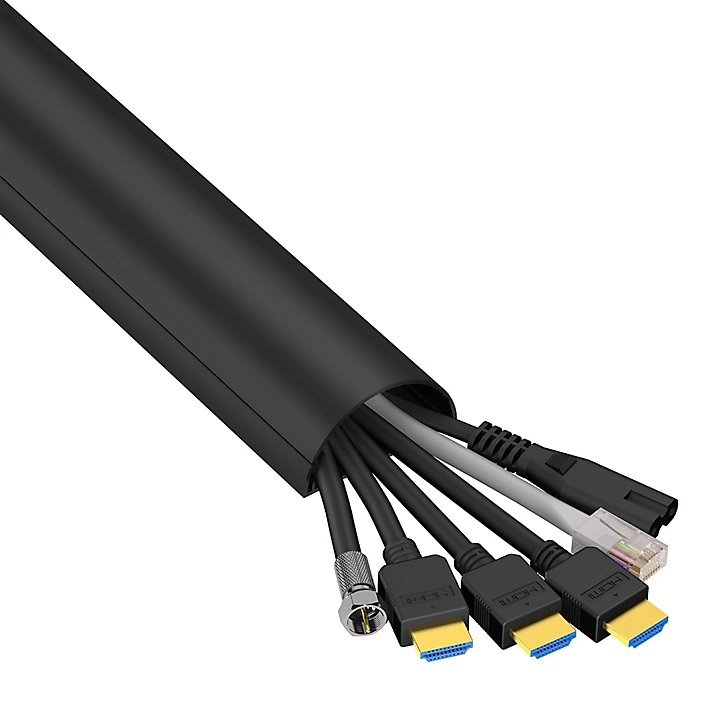 Goulotte décorative demi-ronde noire auto-adhésive D-Line 50 x 25 mm, 1 m