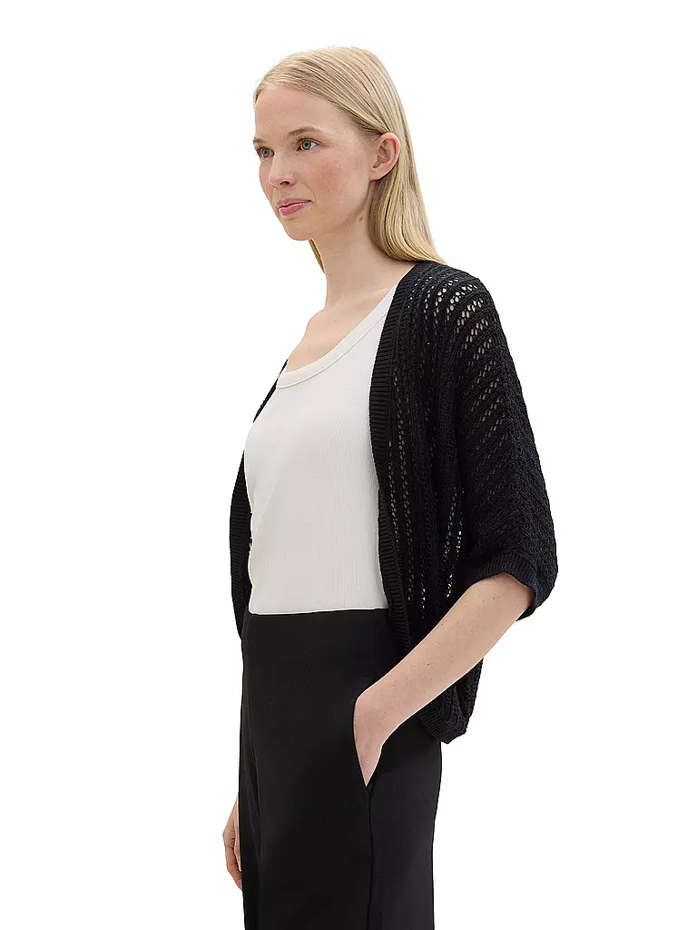 TOM TAILOR Strickjacke  schwarz