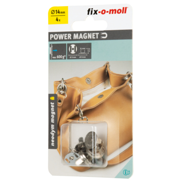 Magneet sluiting Neodymium zilver 14mm 4 stuks