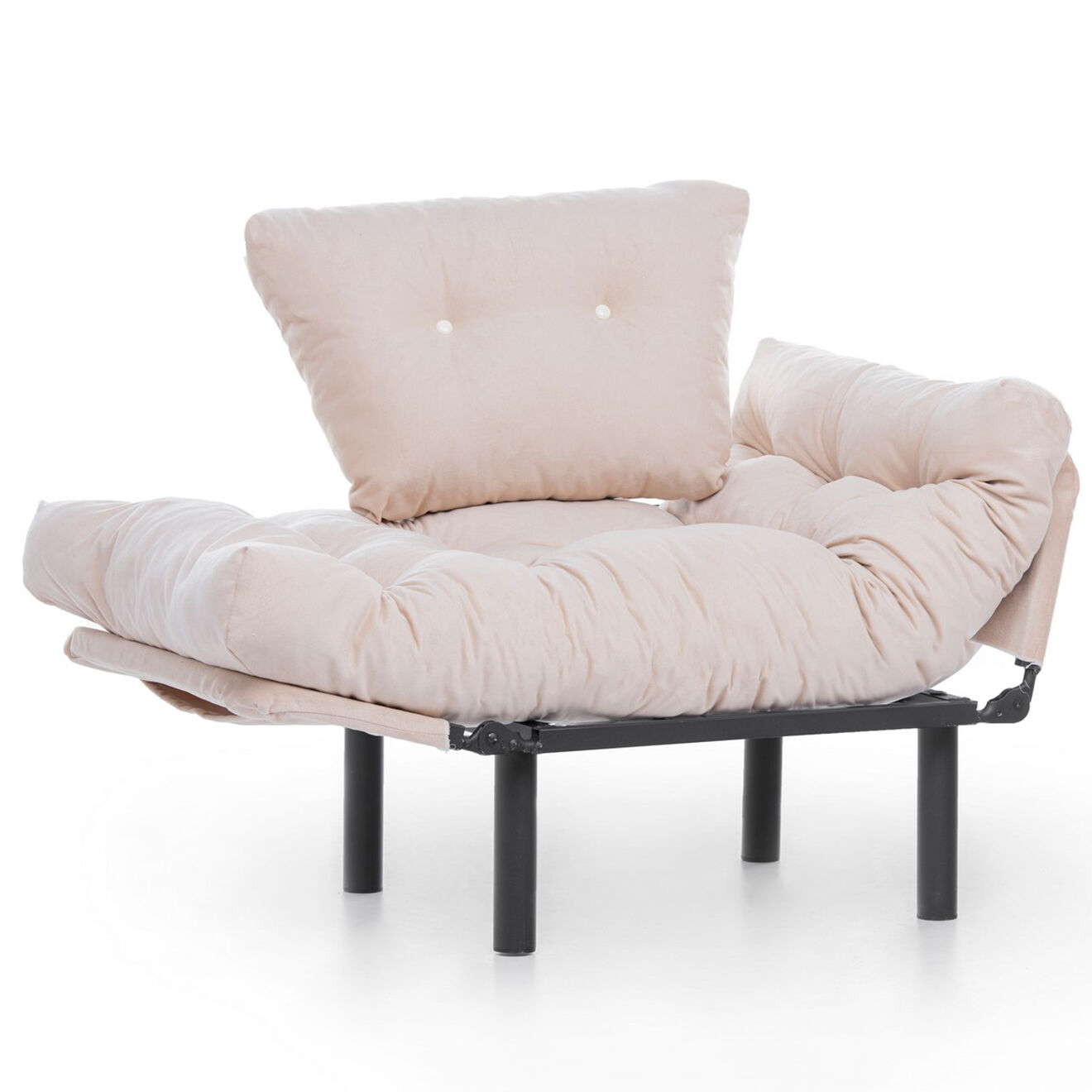 Wooden Art Fauteuil Nitta crème - 60x53x45 cm