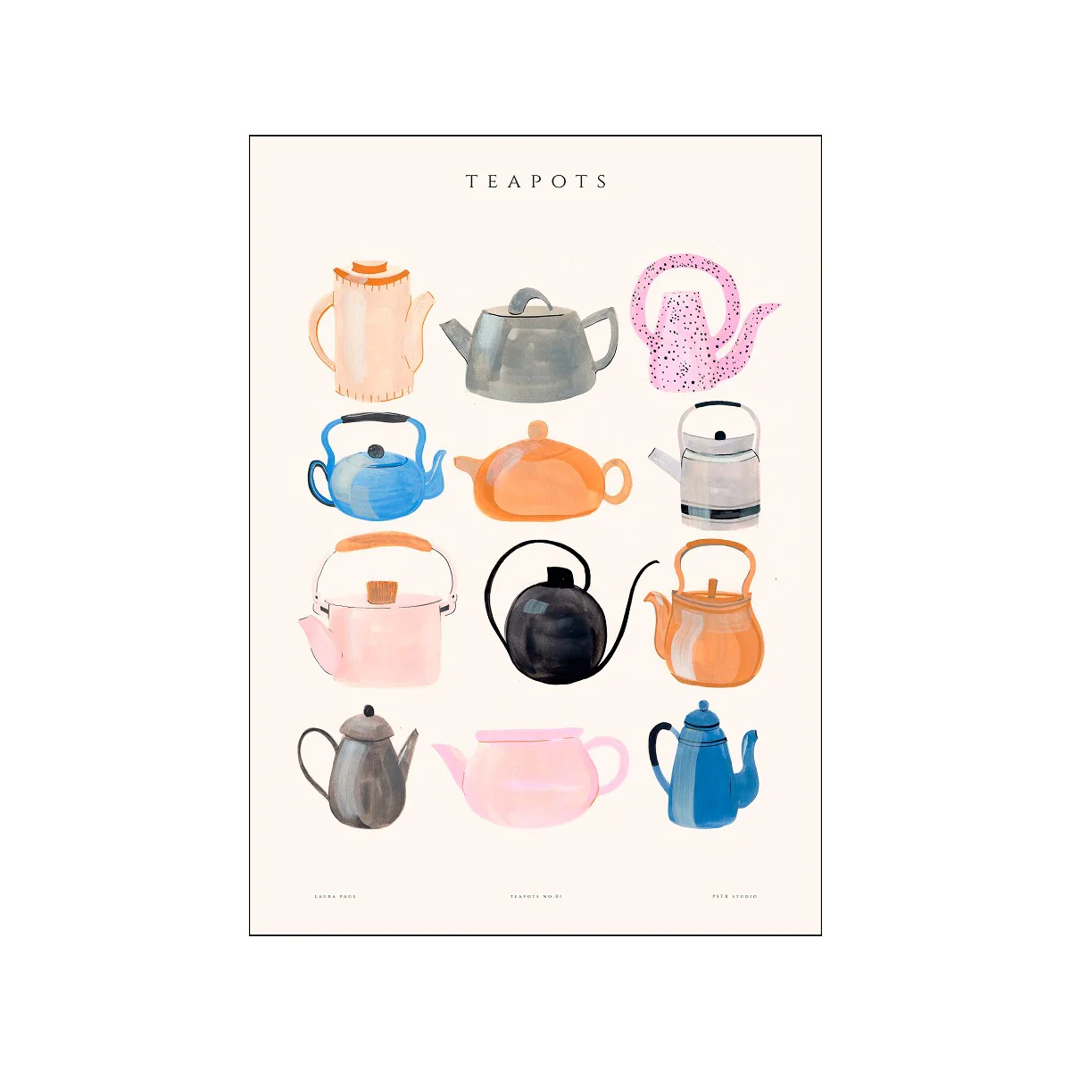 Poster & Frame  PSTR Studio plakat - Laura teapots