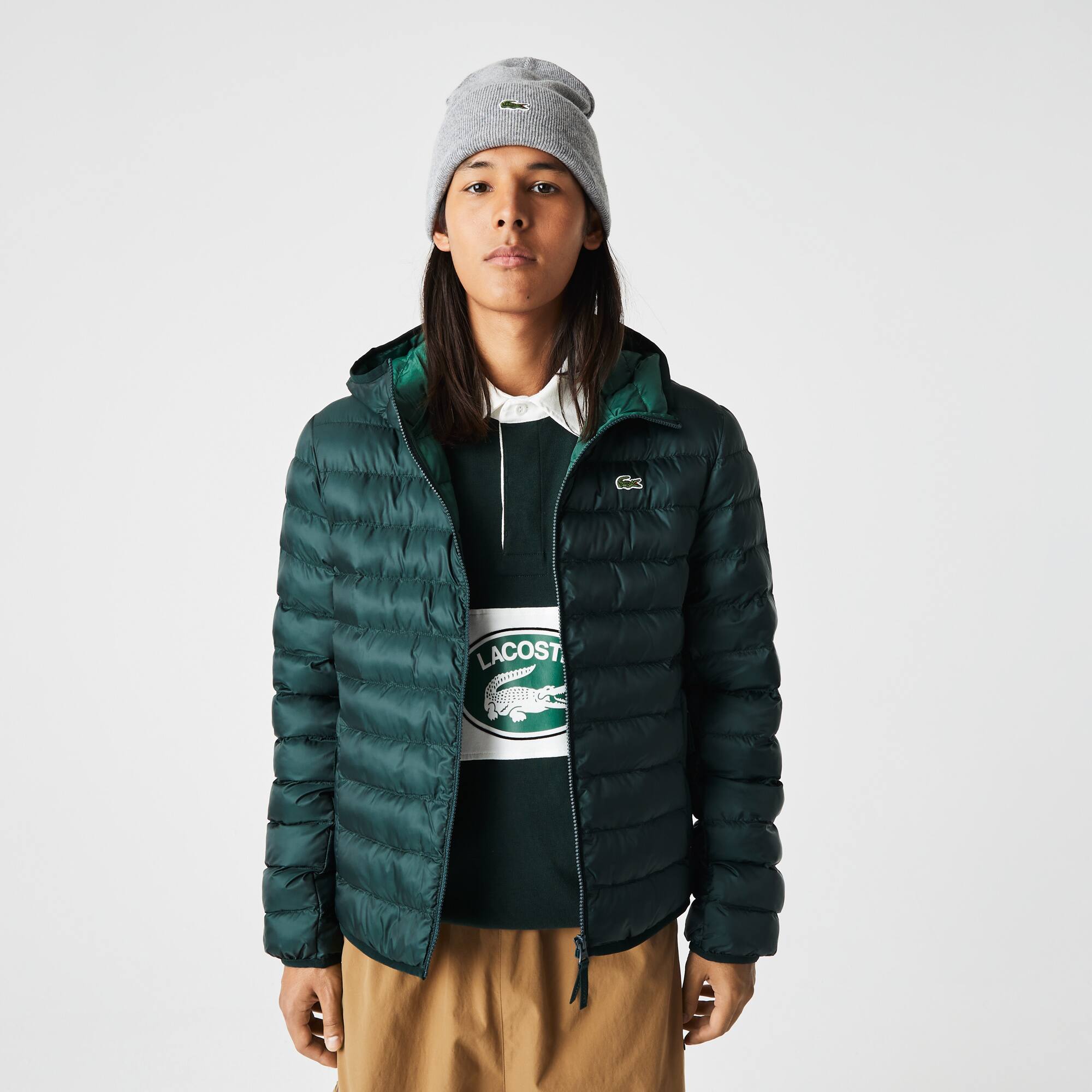 Herren LACOSTE Steppjacke mit Kapuze Jacken & Mäntel - Grün - Lacoste - Herren