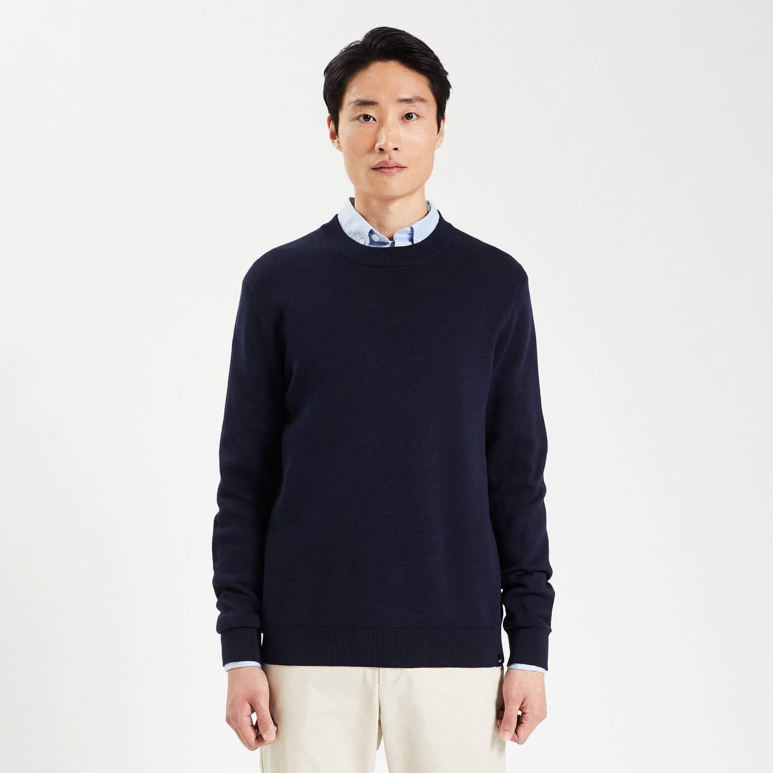 Pull uni 'le parfait by JULES' Bleu moyen