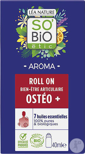 So'Bio Étic Roll-On Massage Ostéo+ Articulaire Aux 7 Huiles Essentielles Biologiques Flacon 40ml