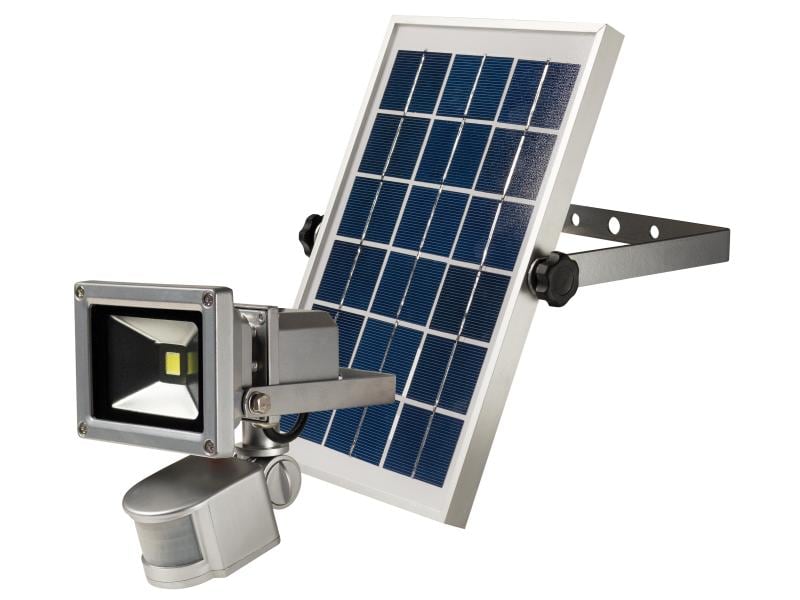 STEFFEN Strahler SOLAR 10W mit Bewegungsmelder und Panel Solar LED Strahler mit Bewegungsmelder und 9 V Solarpanel