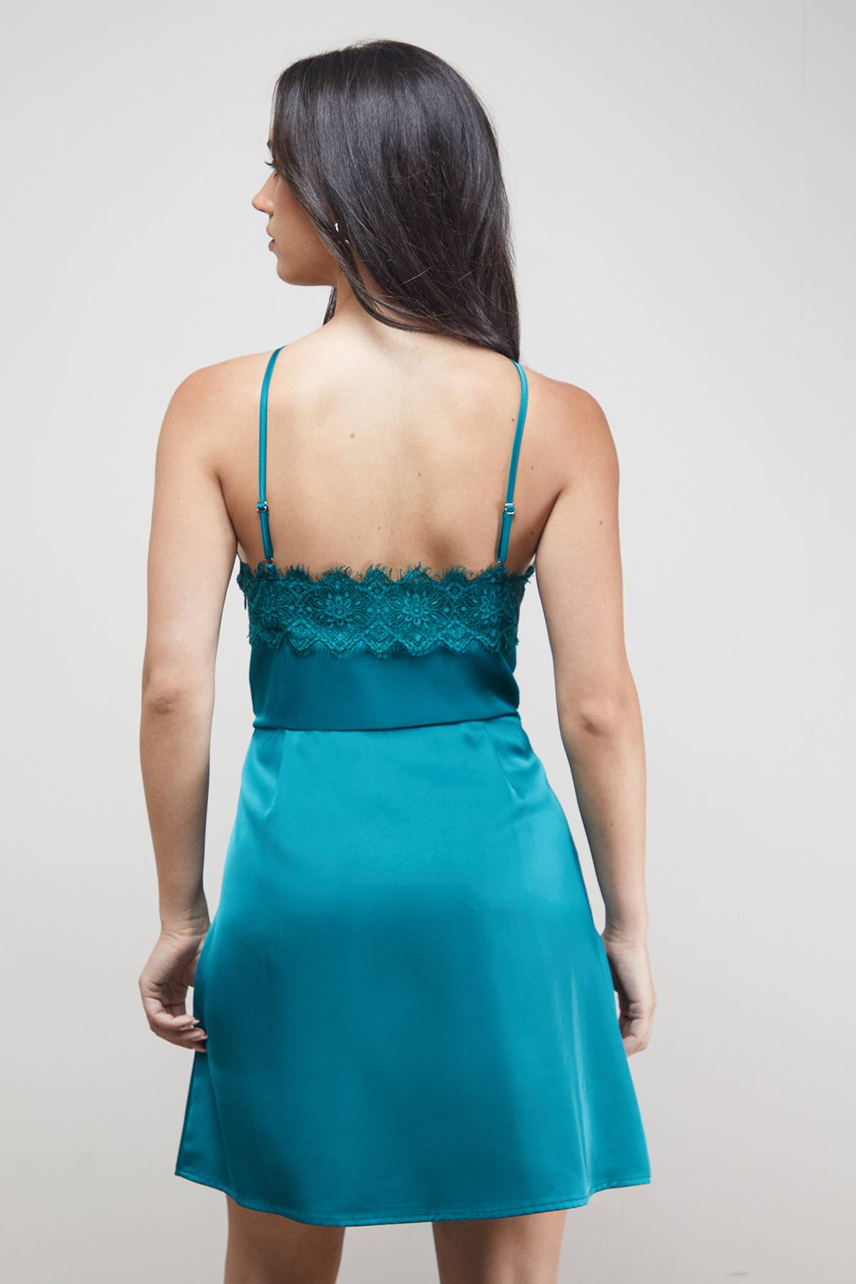 Oasis Robe Mini Évasée à Détails de Dentelle