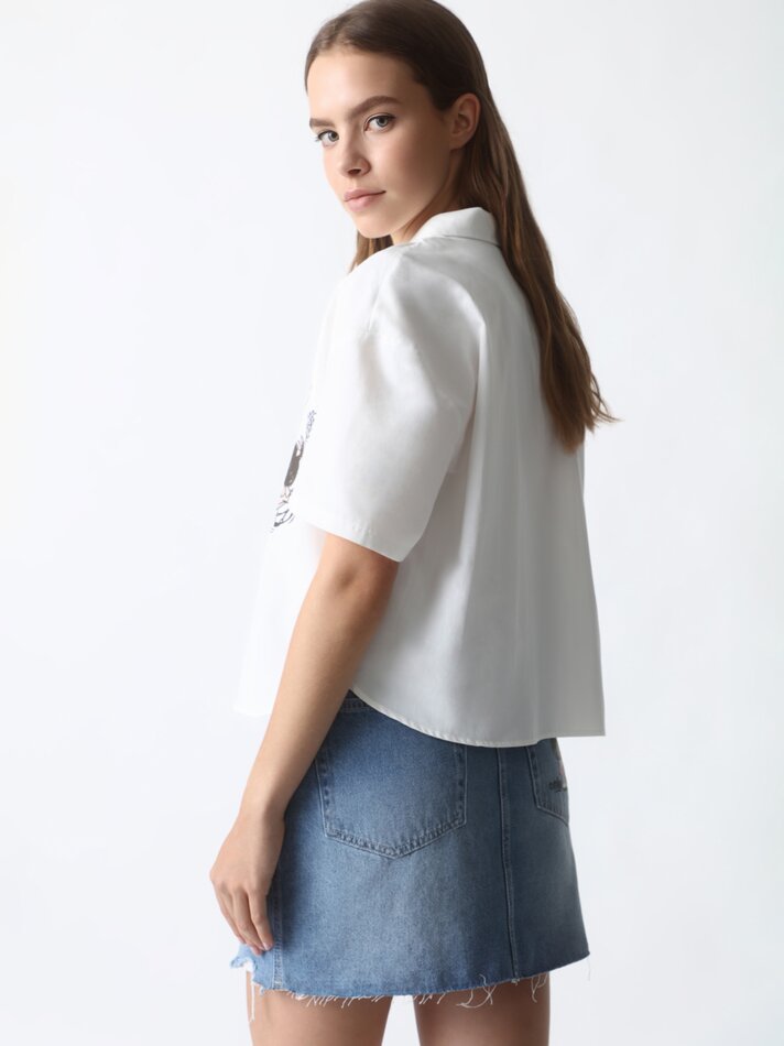 Saia jeans Mafalda - Azul Claro