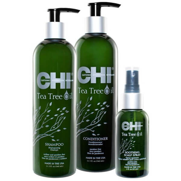 Trio shampooing + conditionneur + spray apaisant Tea Tree Oil CHI
