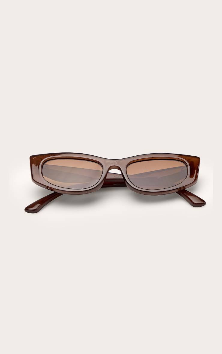 Chocolat Lunettes De Soleil Œil De Chat À Monture Marron Et Verres Teintés